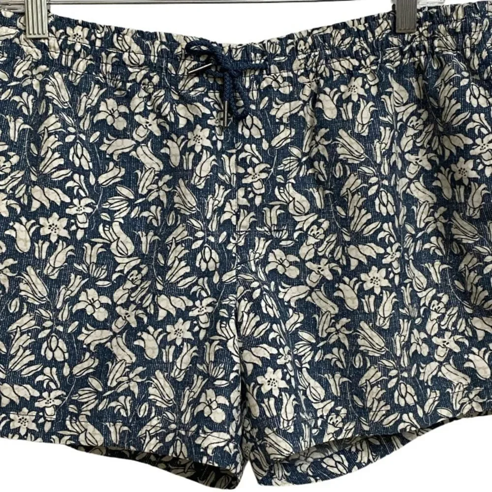 Club Monaco Tailored Fit Men's Floral Swim Trunks Sz M Blue Summer Beach Coastal - Picture 7 of 16